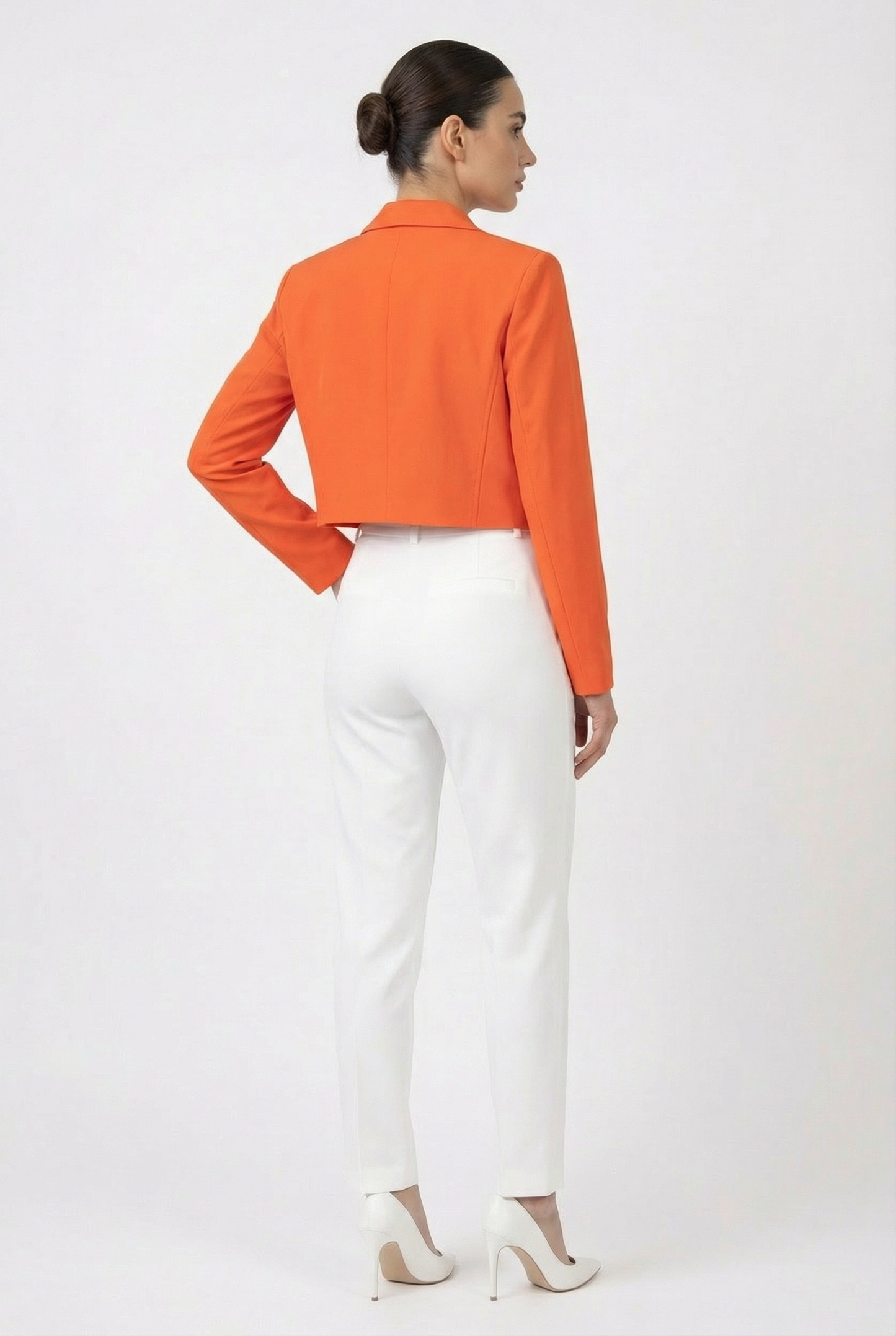 Tailored Single-Button Cropped Blazer