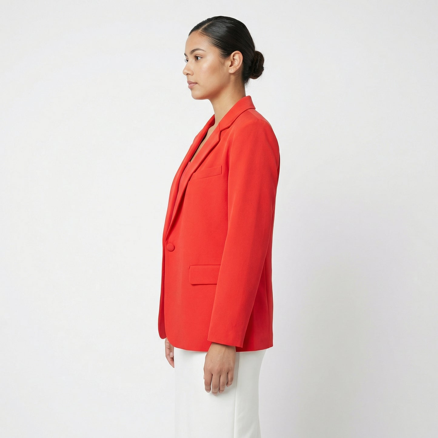 Classic Single-Button Tailored Blazer