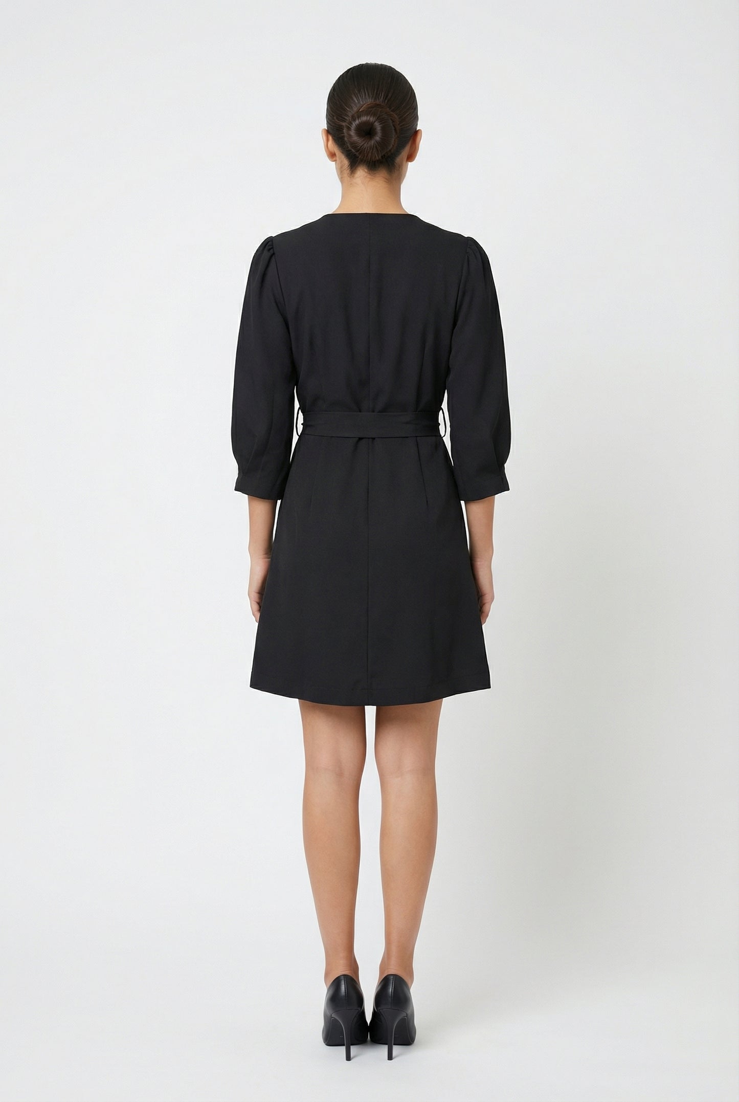 Button-Down Tie-Waist Mini Dress