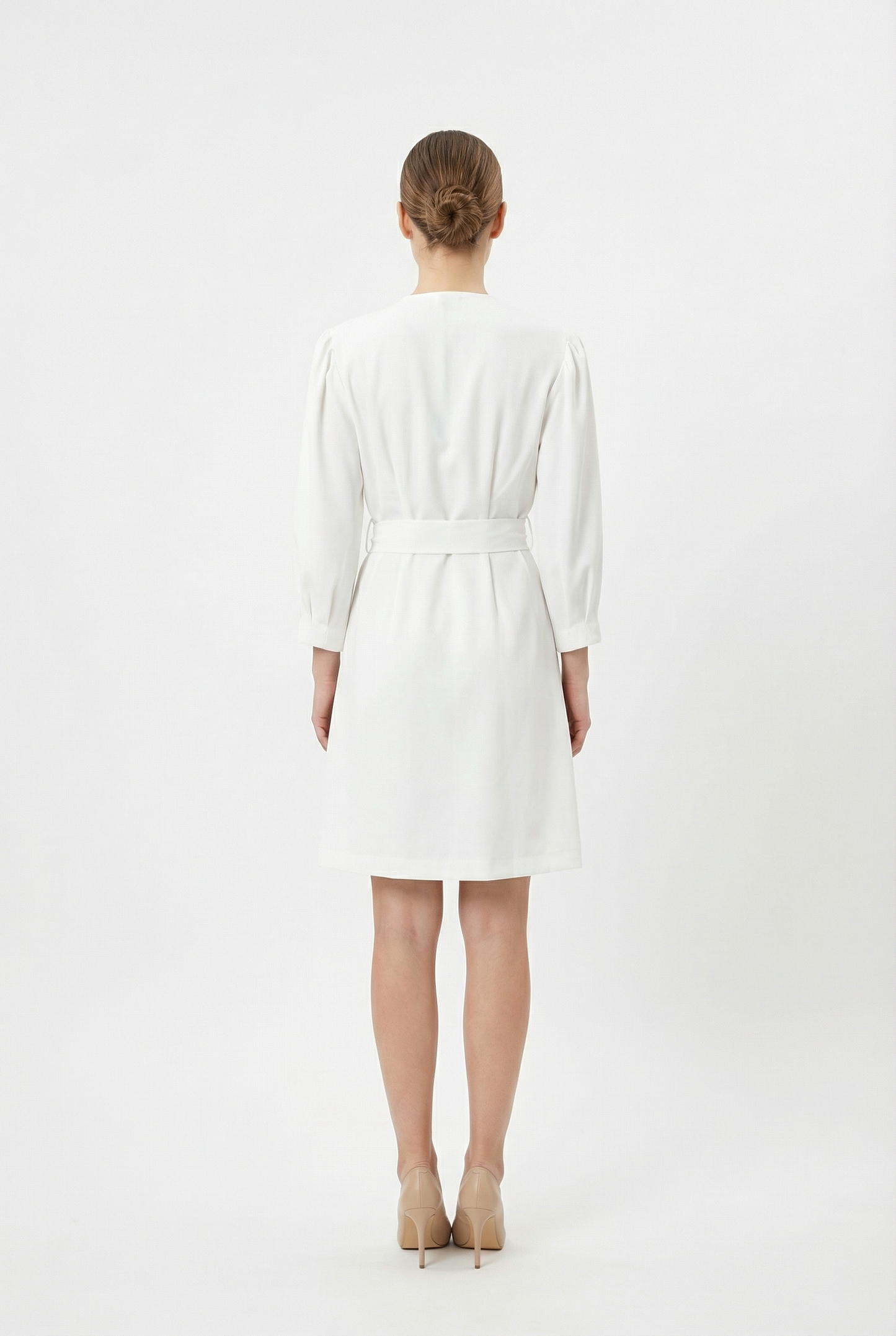 Button-Down Tie-Waist Mini Dress