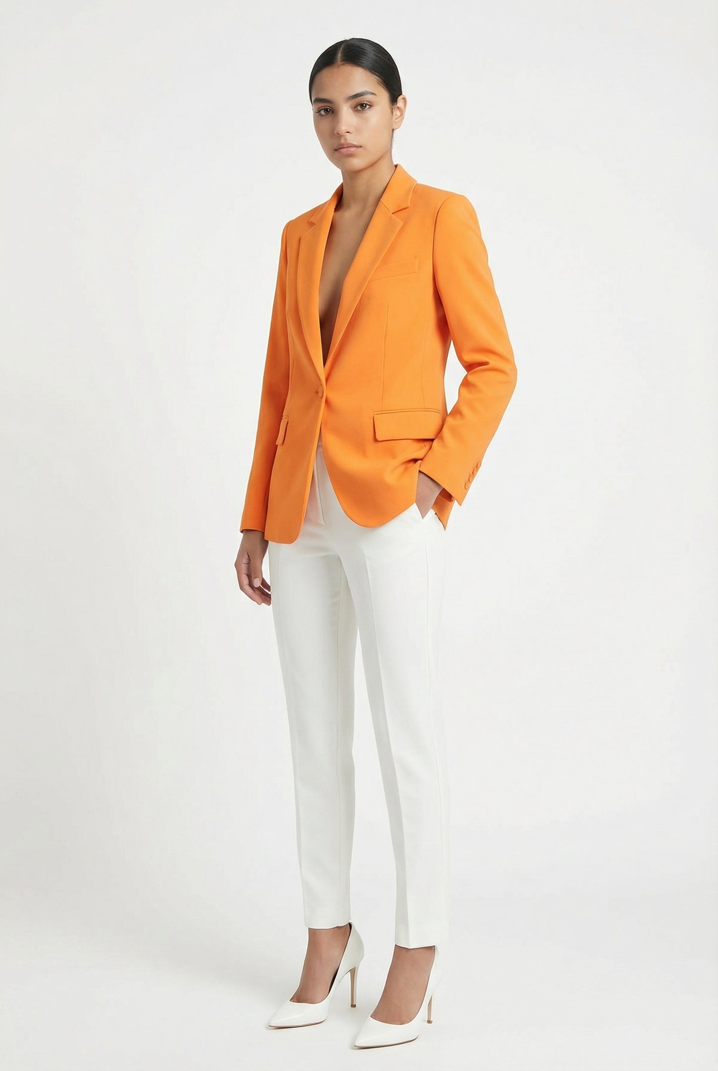 Classic Single-Button Tailored Blazer