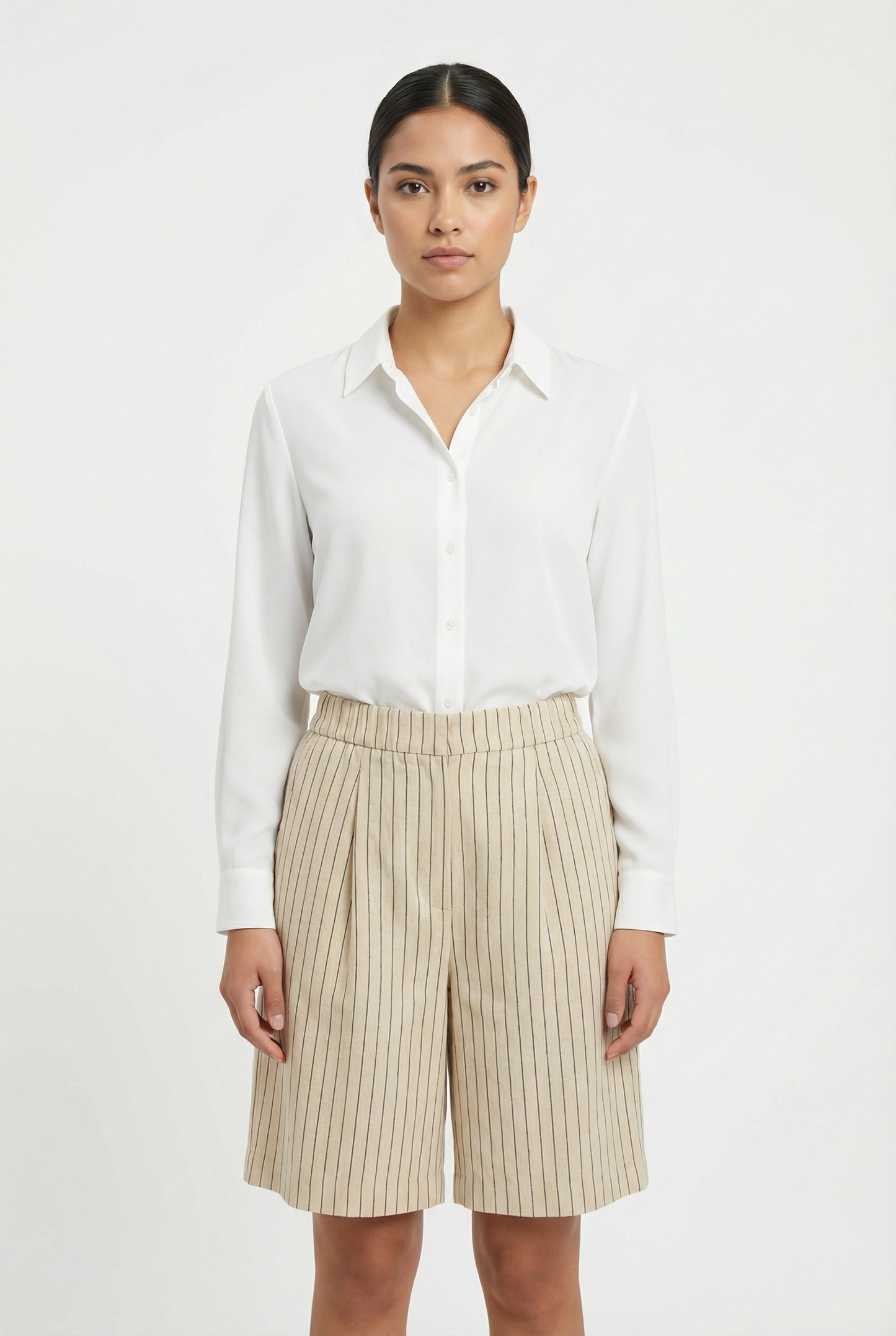 Pinstripe Tailored Bermuda Shorts