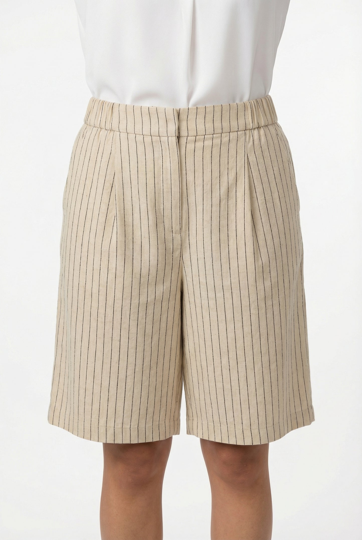 Pinstripe Tailored Bermuda Shorts