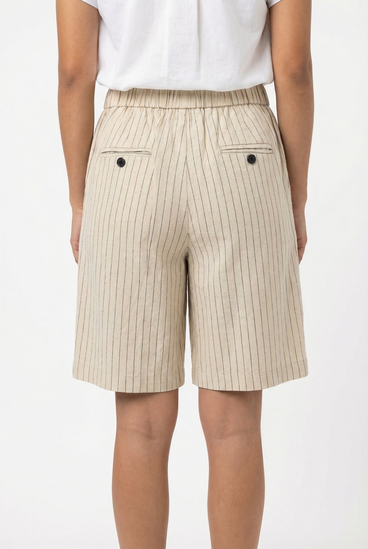 Pinstripe Tailored Bermuda Shorts