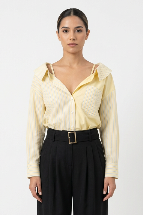 Relaxed Striped Button-Down Shirt