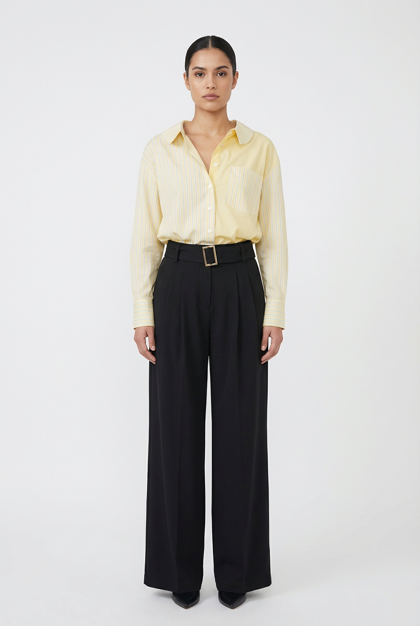 Relaxed Striped Button-Down Shirt