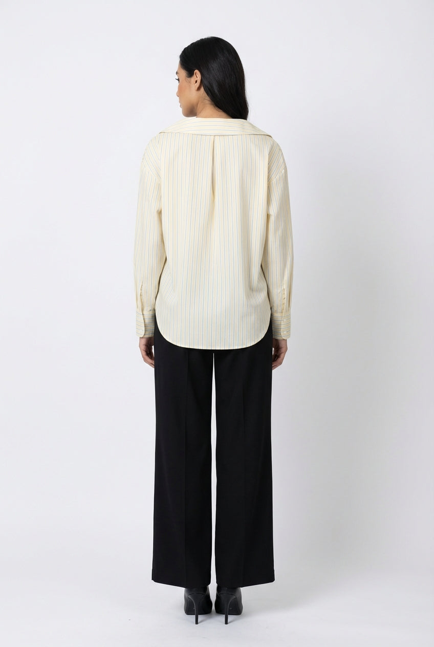 Relaxed Striped Button-Down Shirt