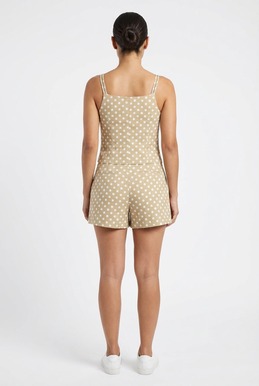 Polka Dot Vest-Camisole & Shorts Set