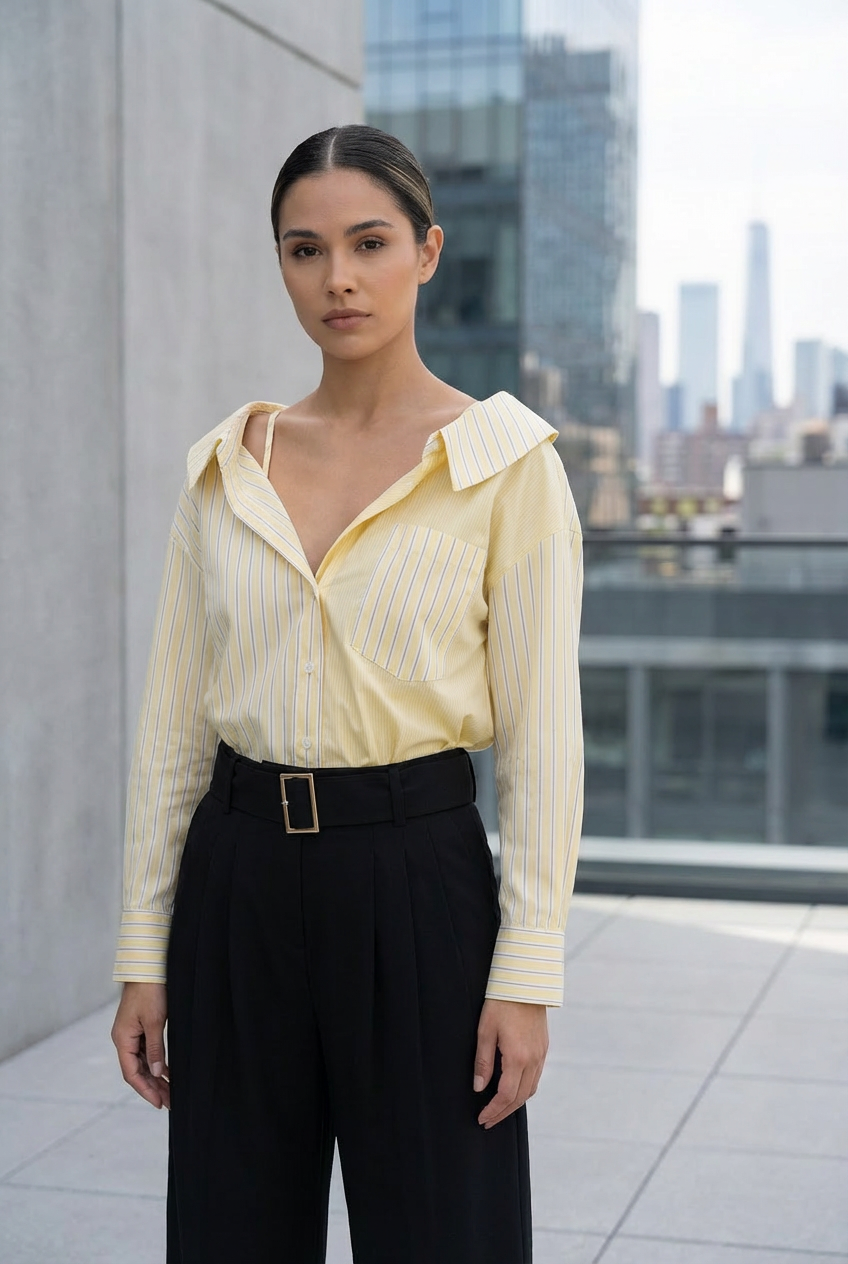 Relaxed Striped Button-Down Shirt