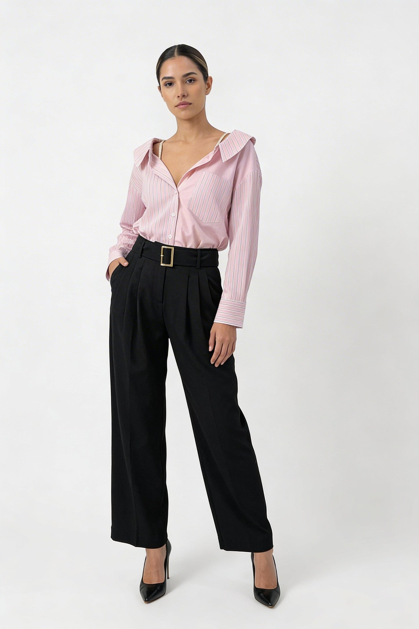 Relaxed Striped Button-Down Shirt