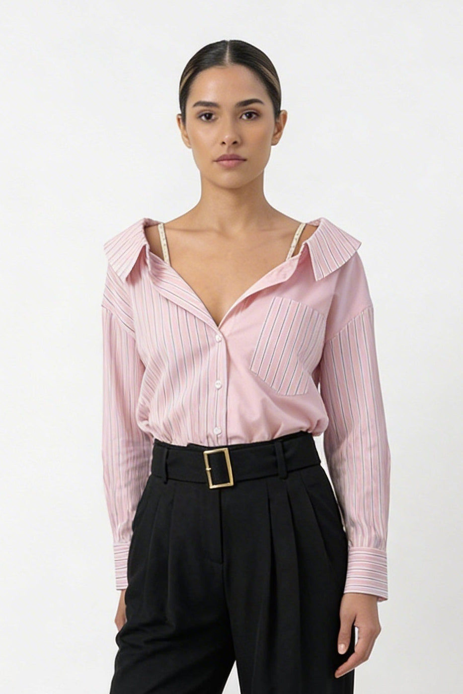 Relaxed Striped Button-Down Shirt