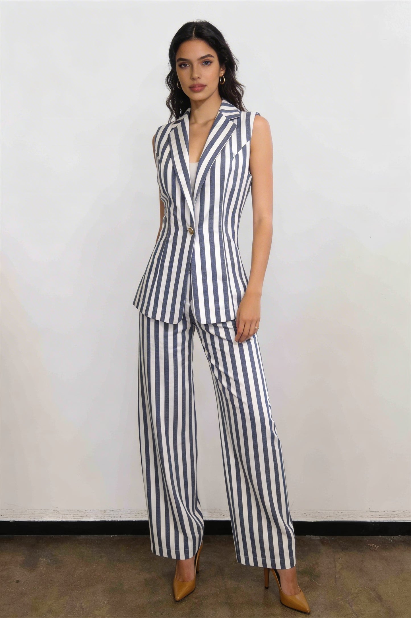 Tailored Striped Waistcoat & Trouser Set