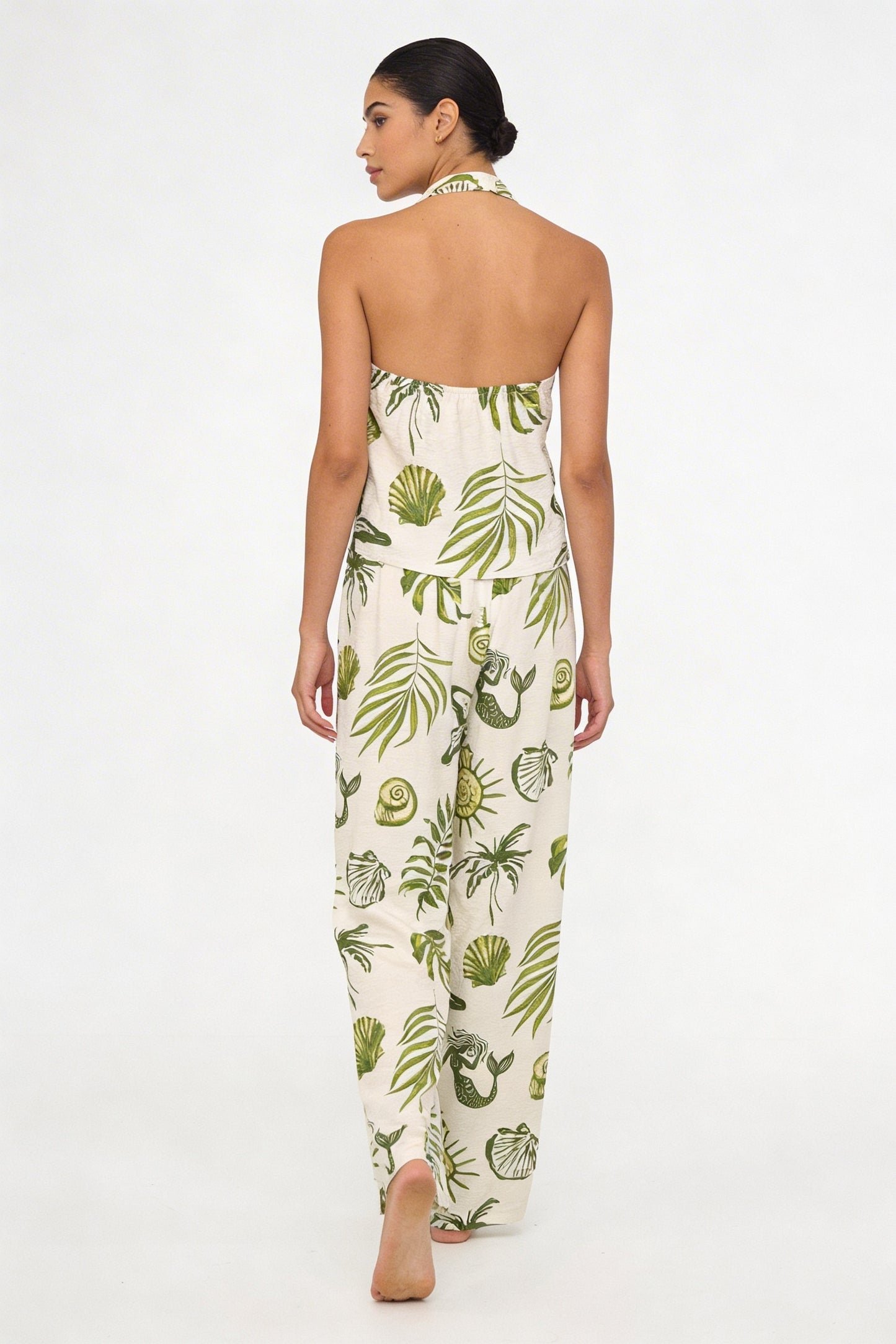 Tropical Shell & Botanical Tie-Front Set
