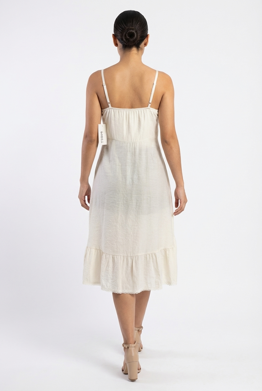 Romantic Lace-Trim Open-Front Tunic