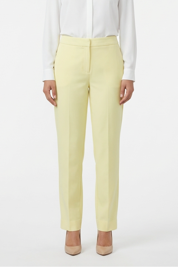 Tailored Pastel Straight-Leg Pants