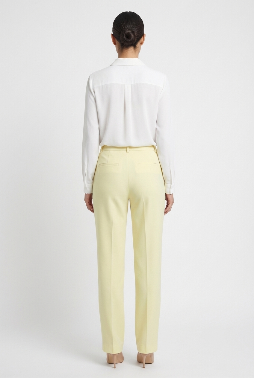 Tailored Pastel Straight-Leg Pants