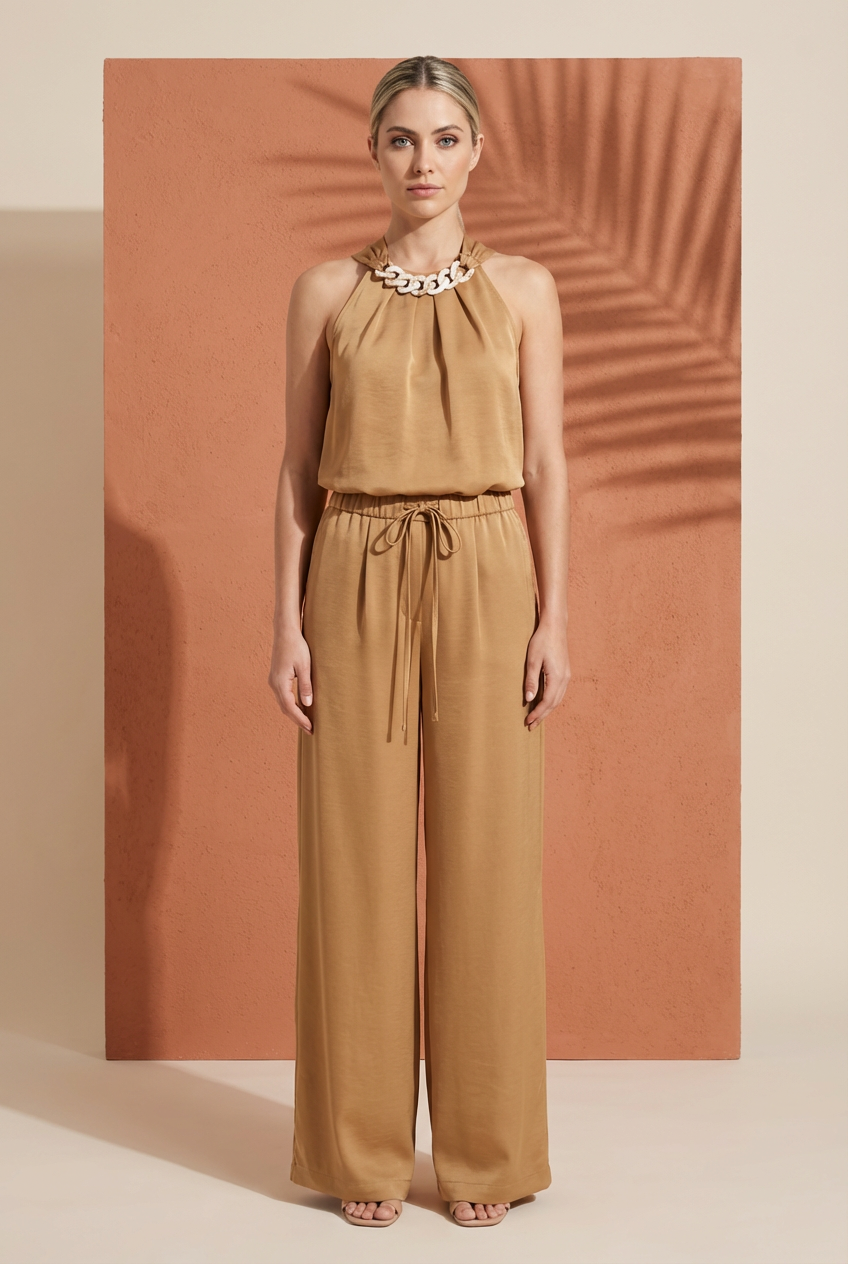Silky Chain-Neck Halter Set