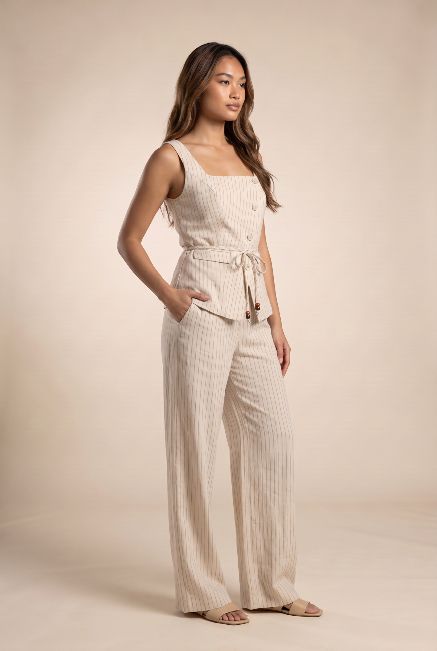 Pinstripe Vest & Trouser Set