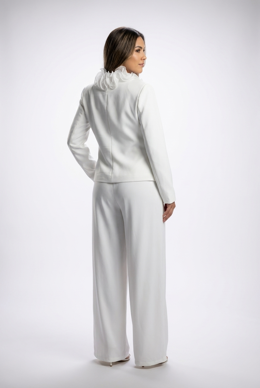 Dramatic Ruffle-Trim Suit Set