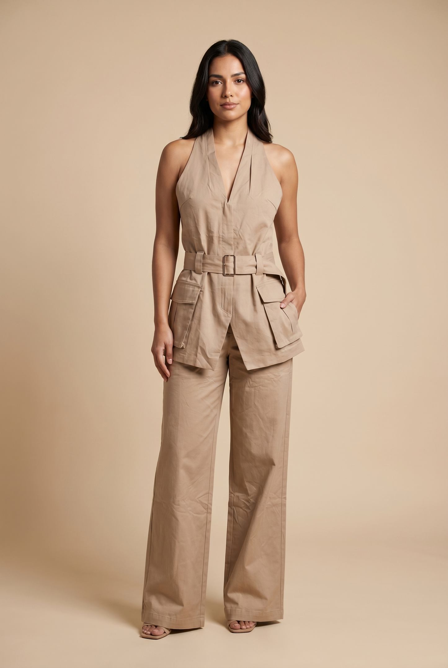 Belted Utility Halter & Trouser Set