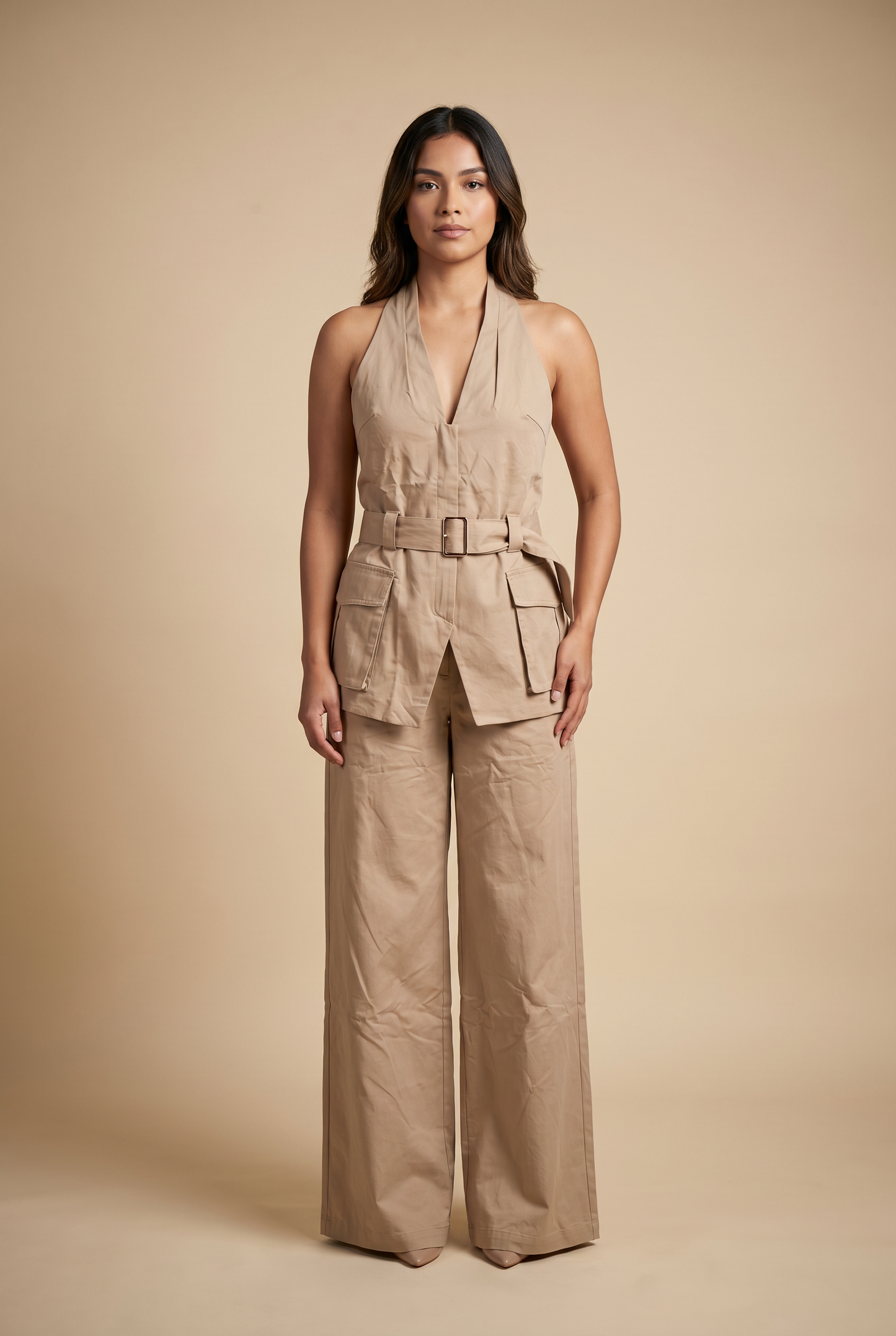 Belted Utility Halter & Trouser Set