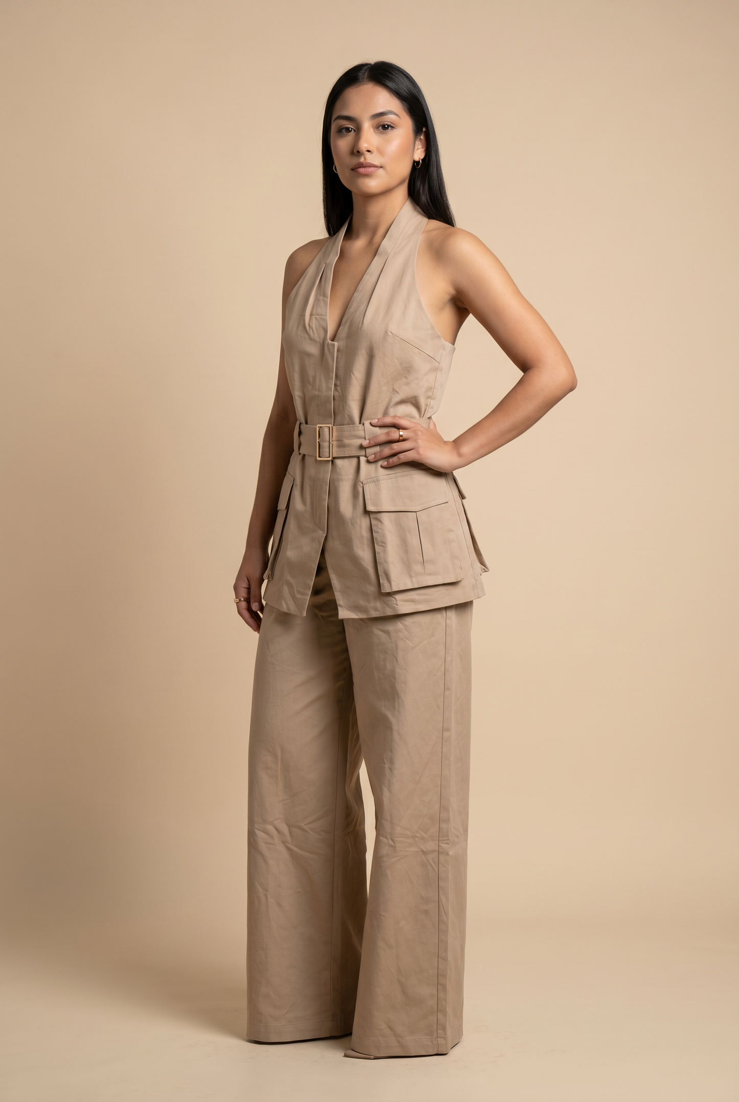 Belted Utility Halter & Trouser Set