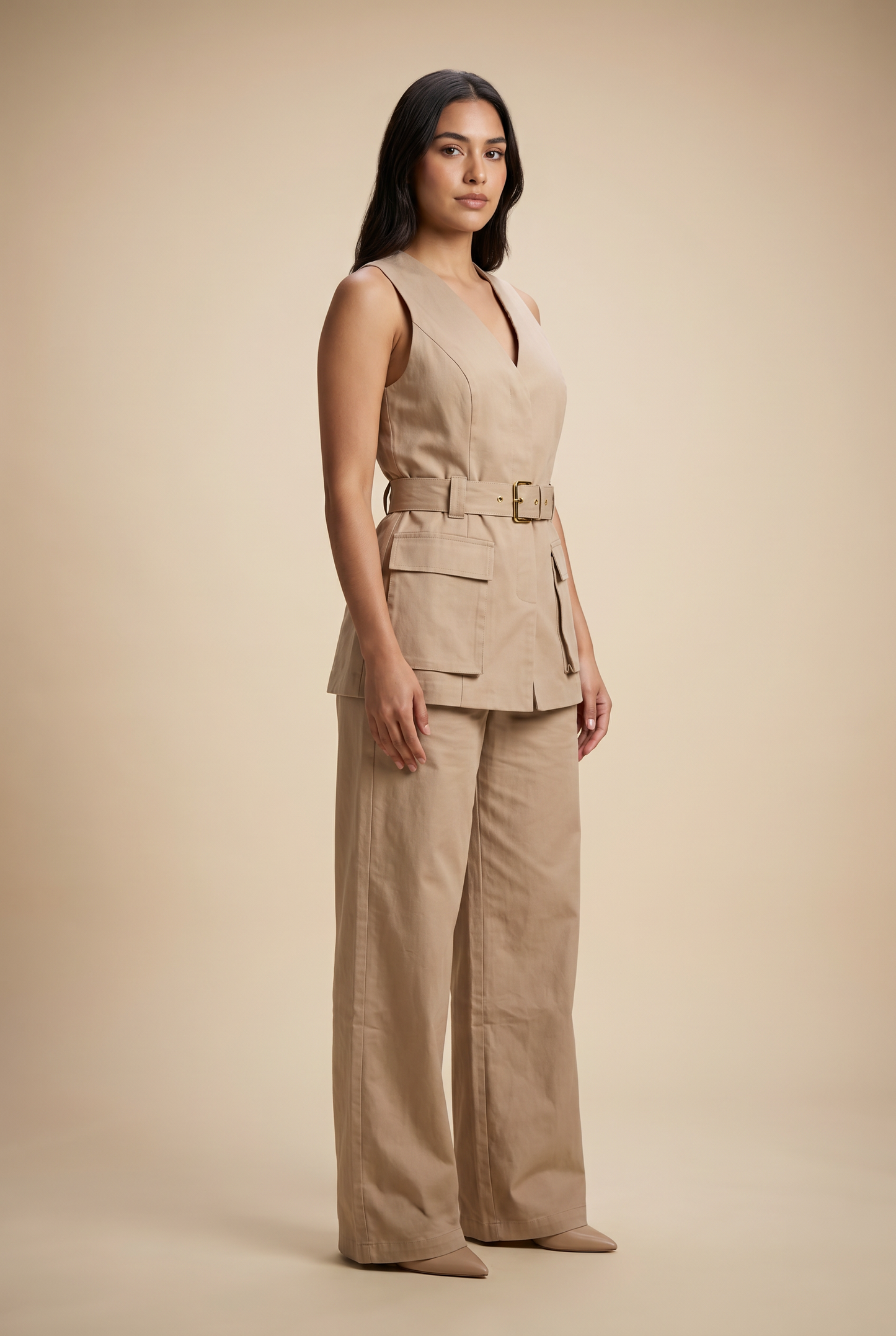 Belted Utility Halter & Trouser Set