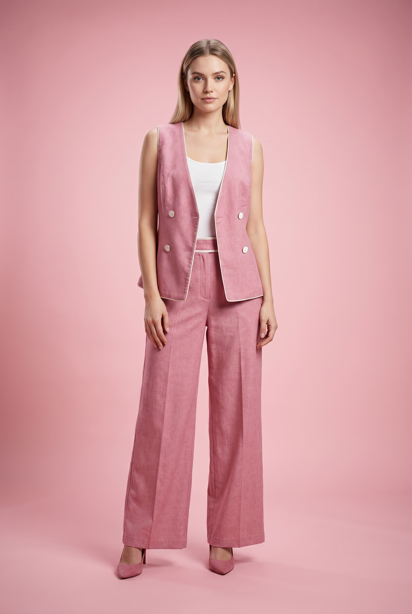 Double-Breasted Vest & Trouser Set