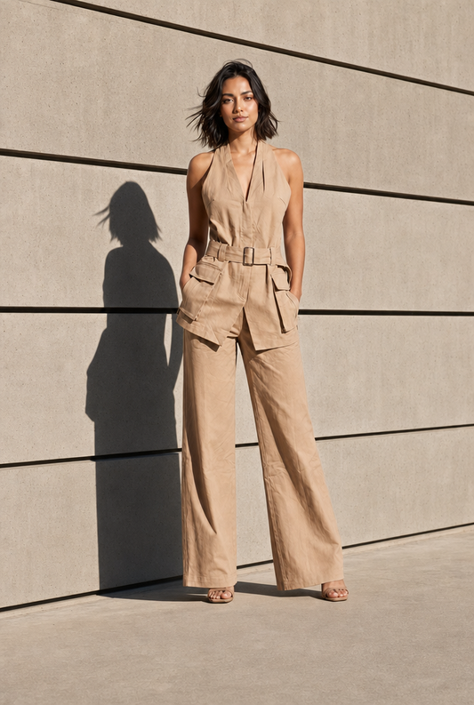 Belted Utility Halter & Trouser Set