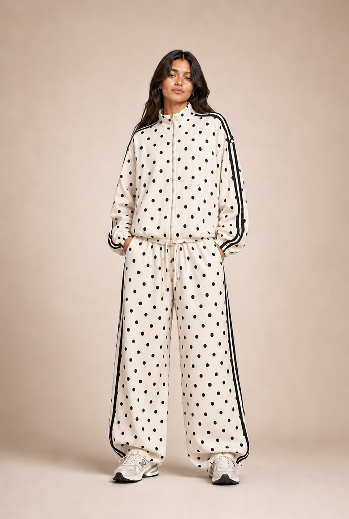 Polka Dot Athletic Tracksuit Set - Pre Order