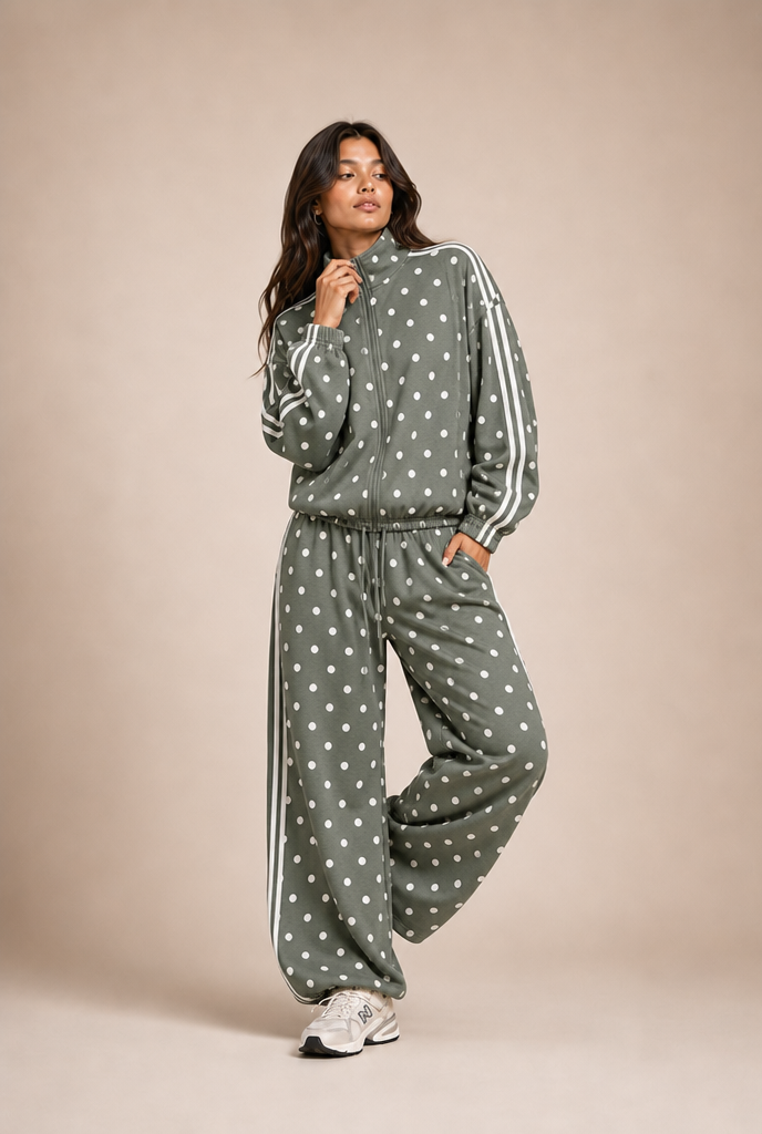 Polka Dot Athletic Tracksuit Set - Pre Order