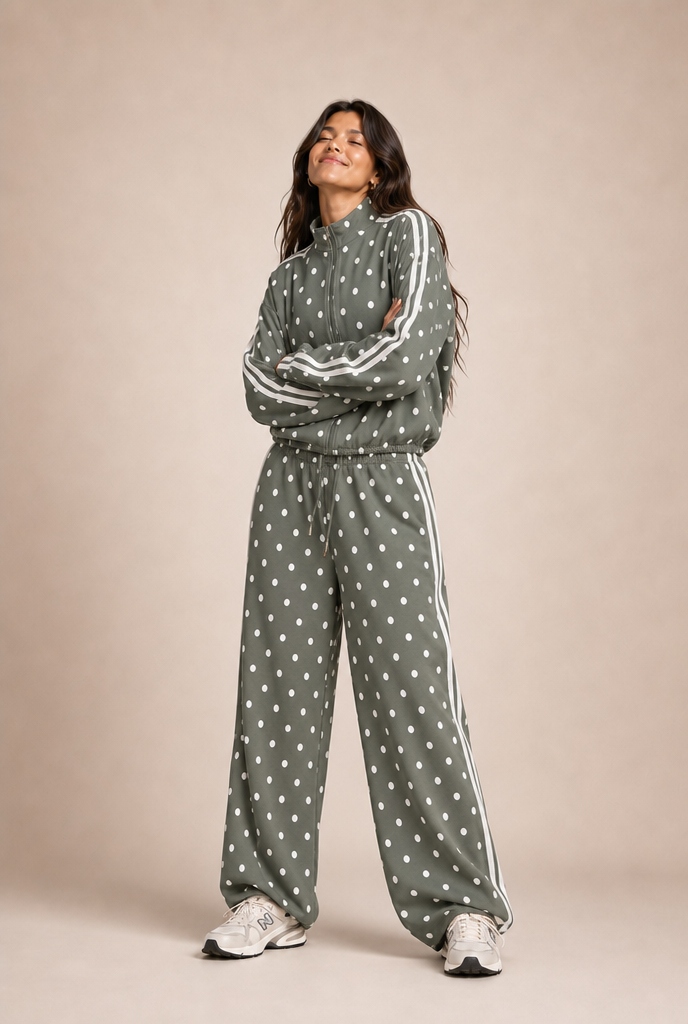Polka Dot Athletic Tracksuit Set - Pre Order