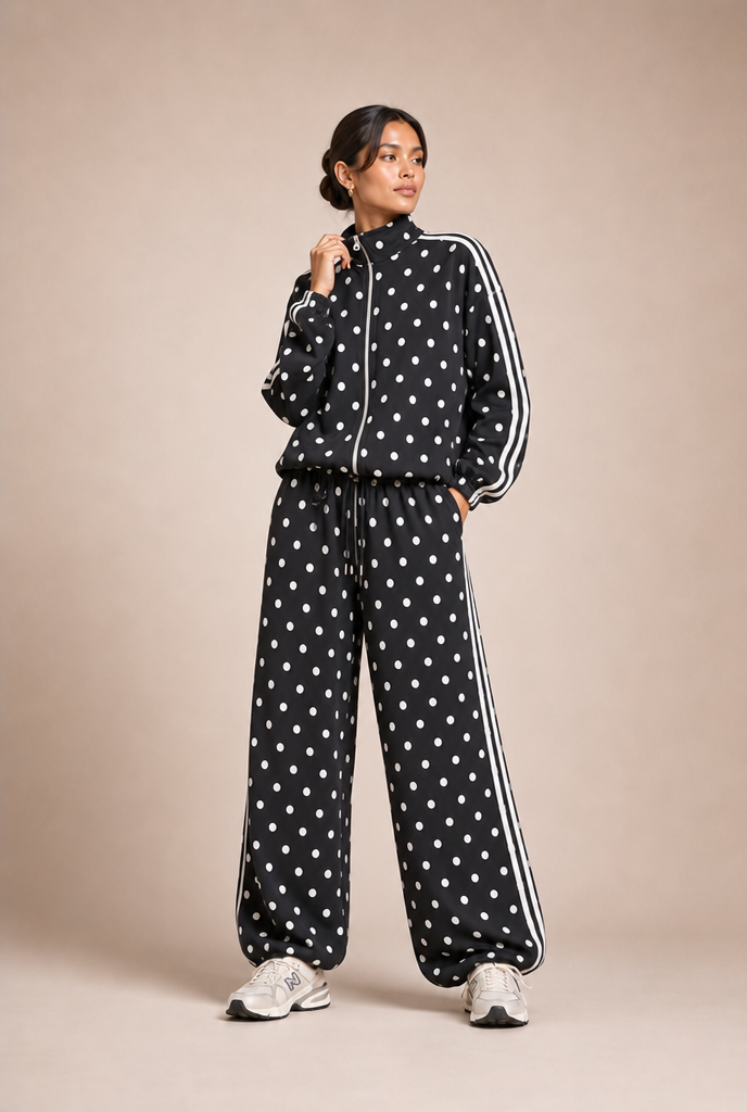 Polka Dot Athletic Tracksuit Set - Pre Order