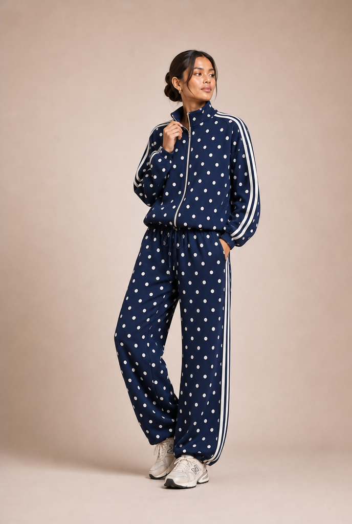 Polka Dot Athletic Tracksuit Set - Pre Order