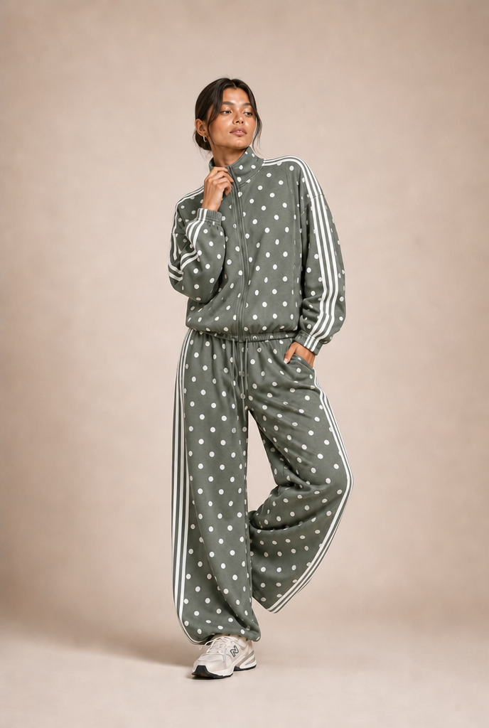 Polka Dot Athletic Tracksuit Set - Pre Order