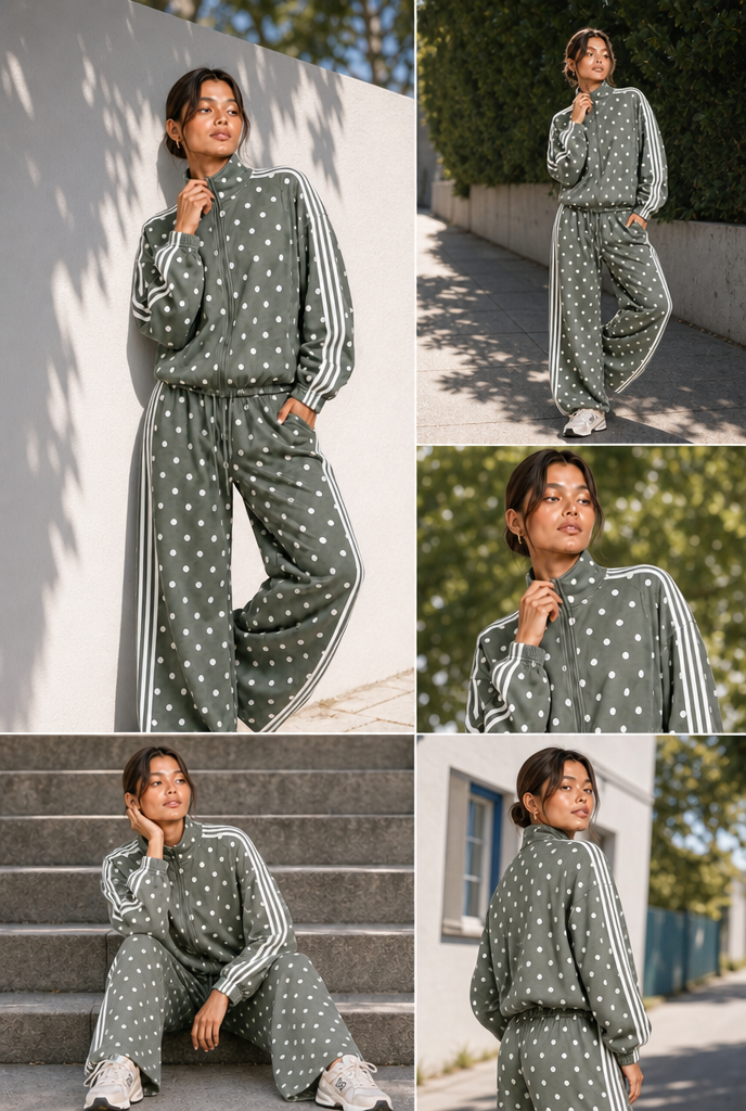 Polka Dot Athletic Tracksuit Set - Pre Order