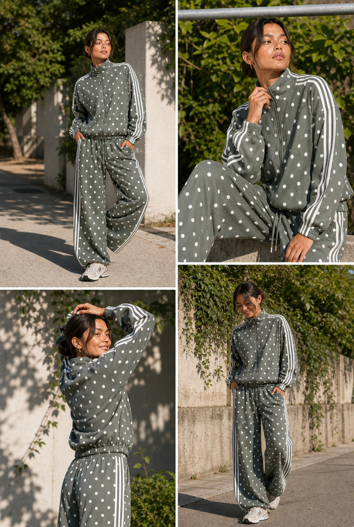 Polka Dot Athletic Tracksuit Set - Pre Order