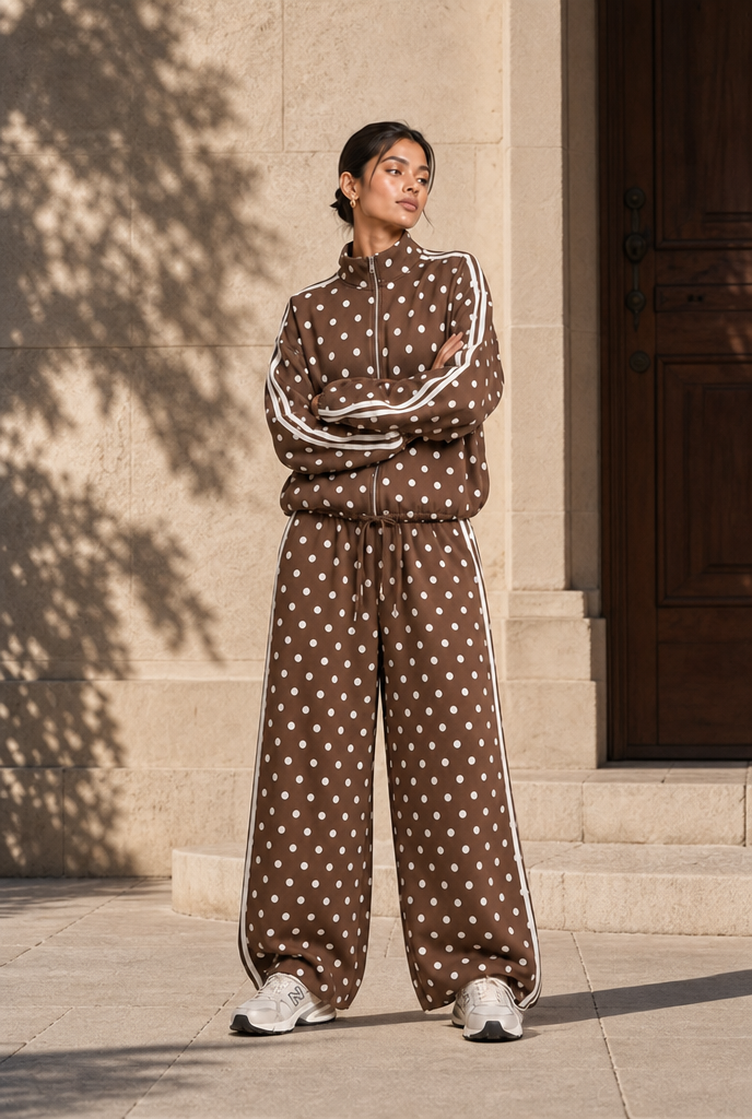 Polka Dot Athletic Tracksuit Set - Pre Order