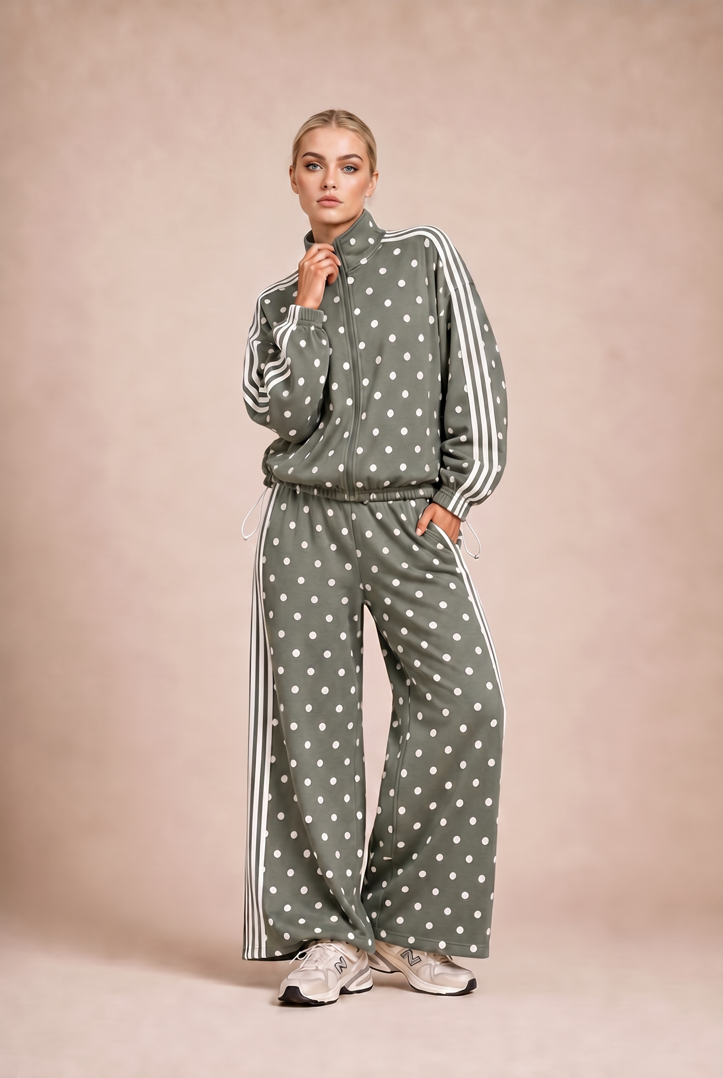 Polka Dot Athletic Tracksuit Set - Pre Order
