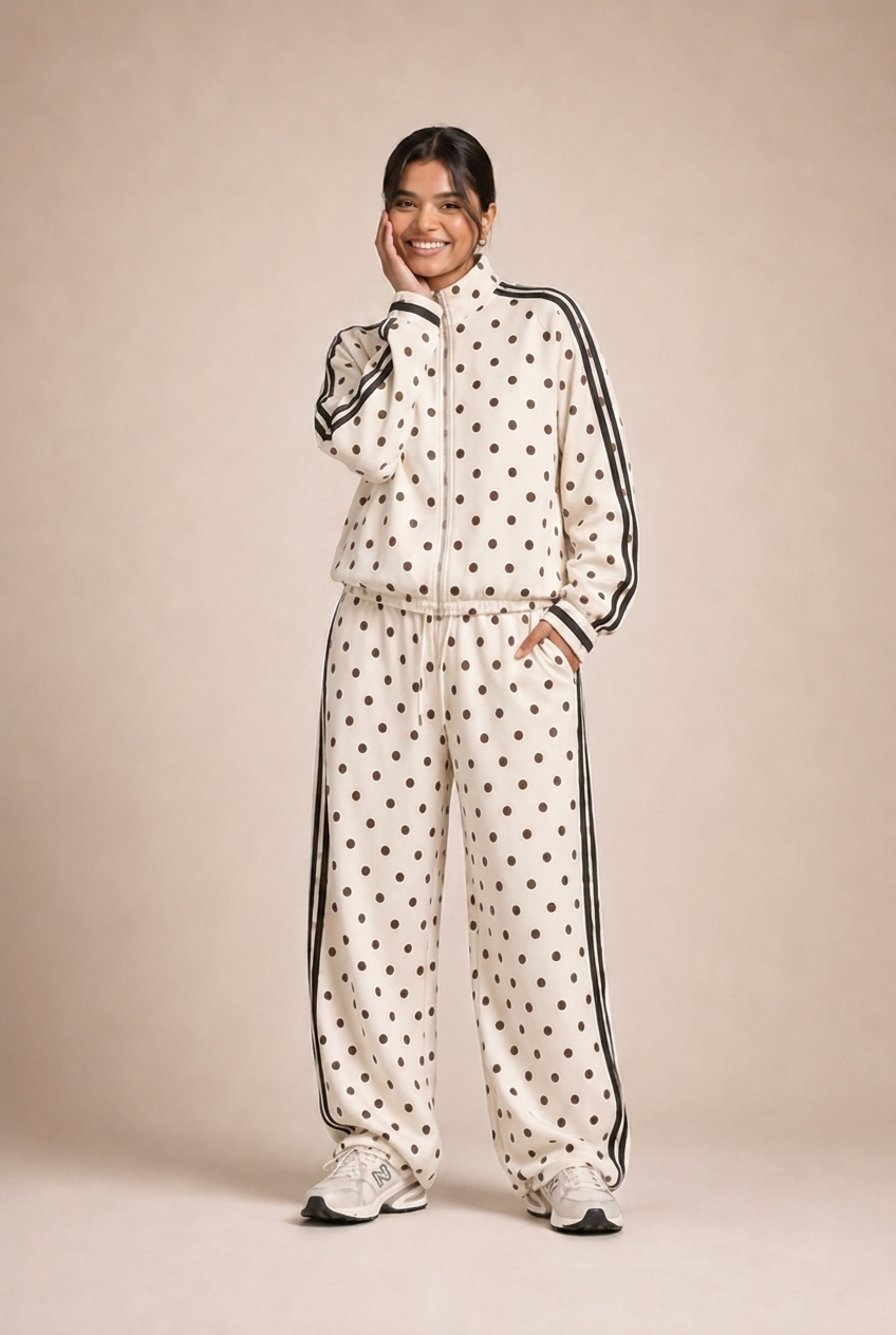 Polka Dot Athletic Tracksuit Set - Pre Order