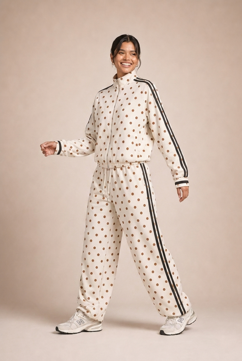 Polka Dot Athletic Tracksuit Set - Pre Order