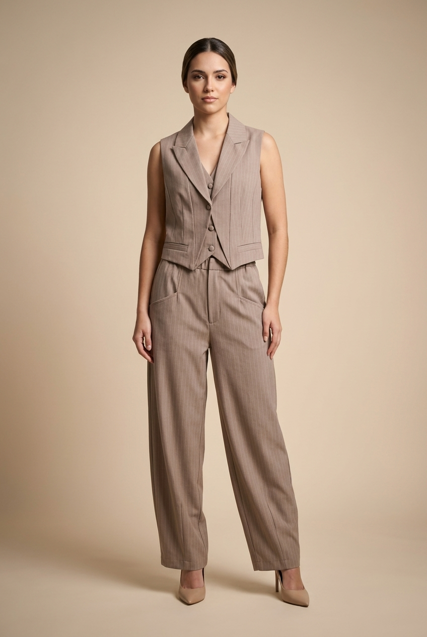 Pinstripe Vest & Trouser Set