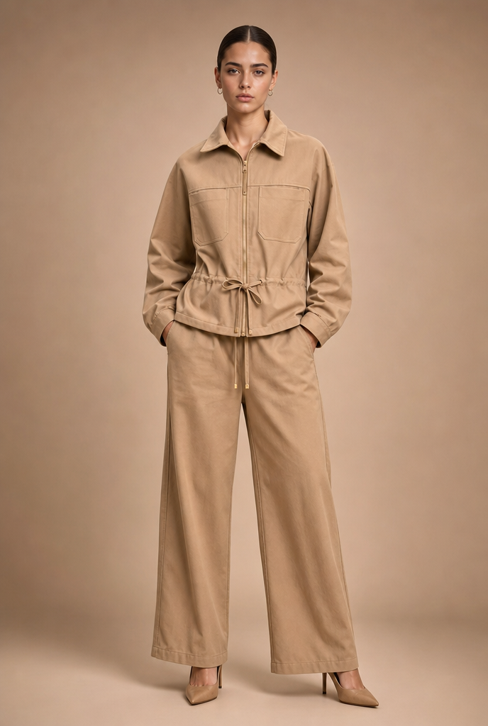 Zip-Up Utility Jacket & Trouser Set