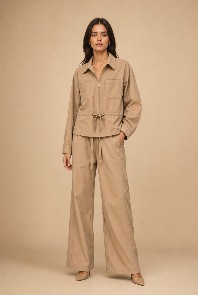 Zip-Up Utility Jacket & Trouser Set