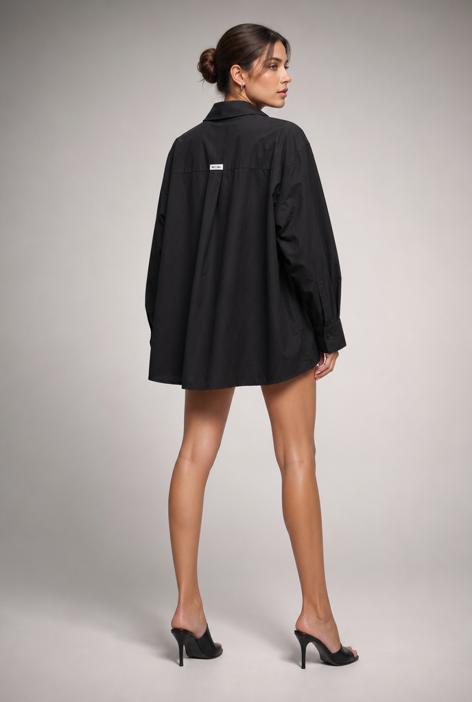 Oversized Embellished Ruched Shirt