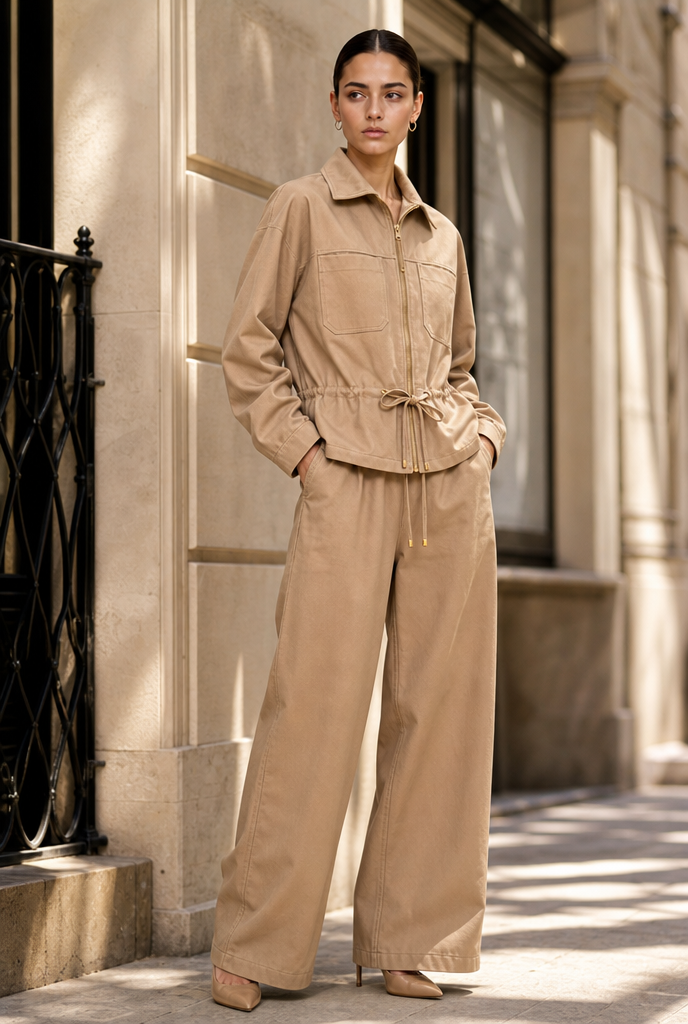 Zip-Up Utility Jacket & Trouser Set