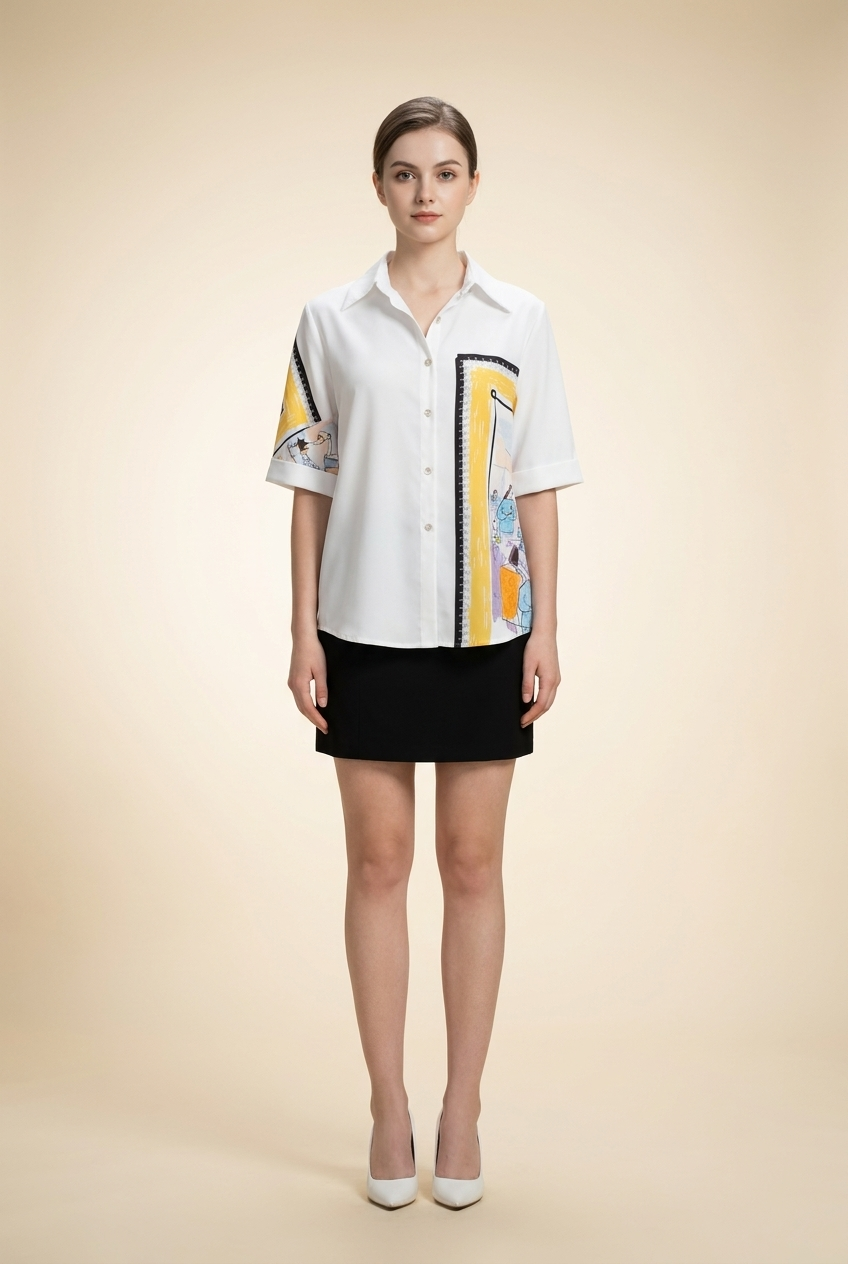 Artistic Graphic Print Shirt