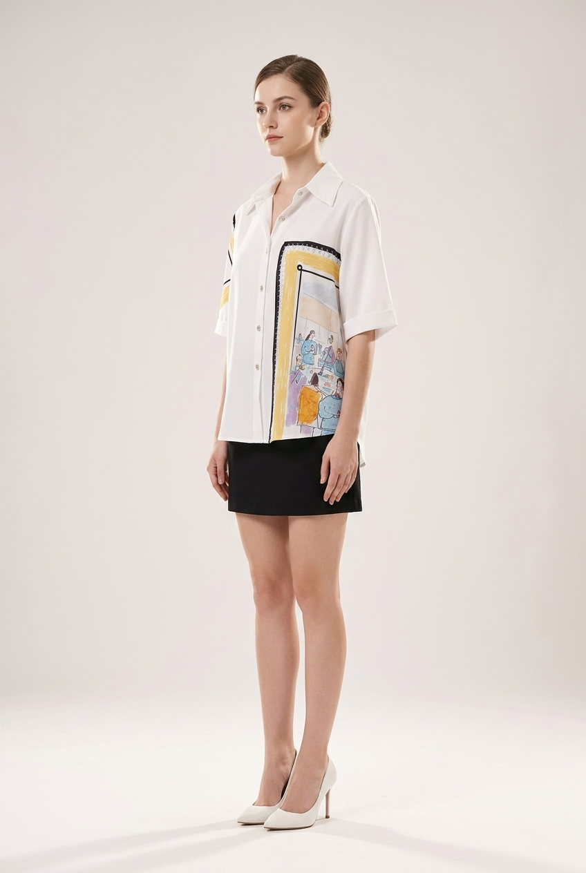 Artistic Graphic Print Shirt