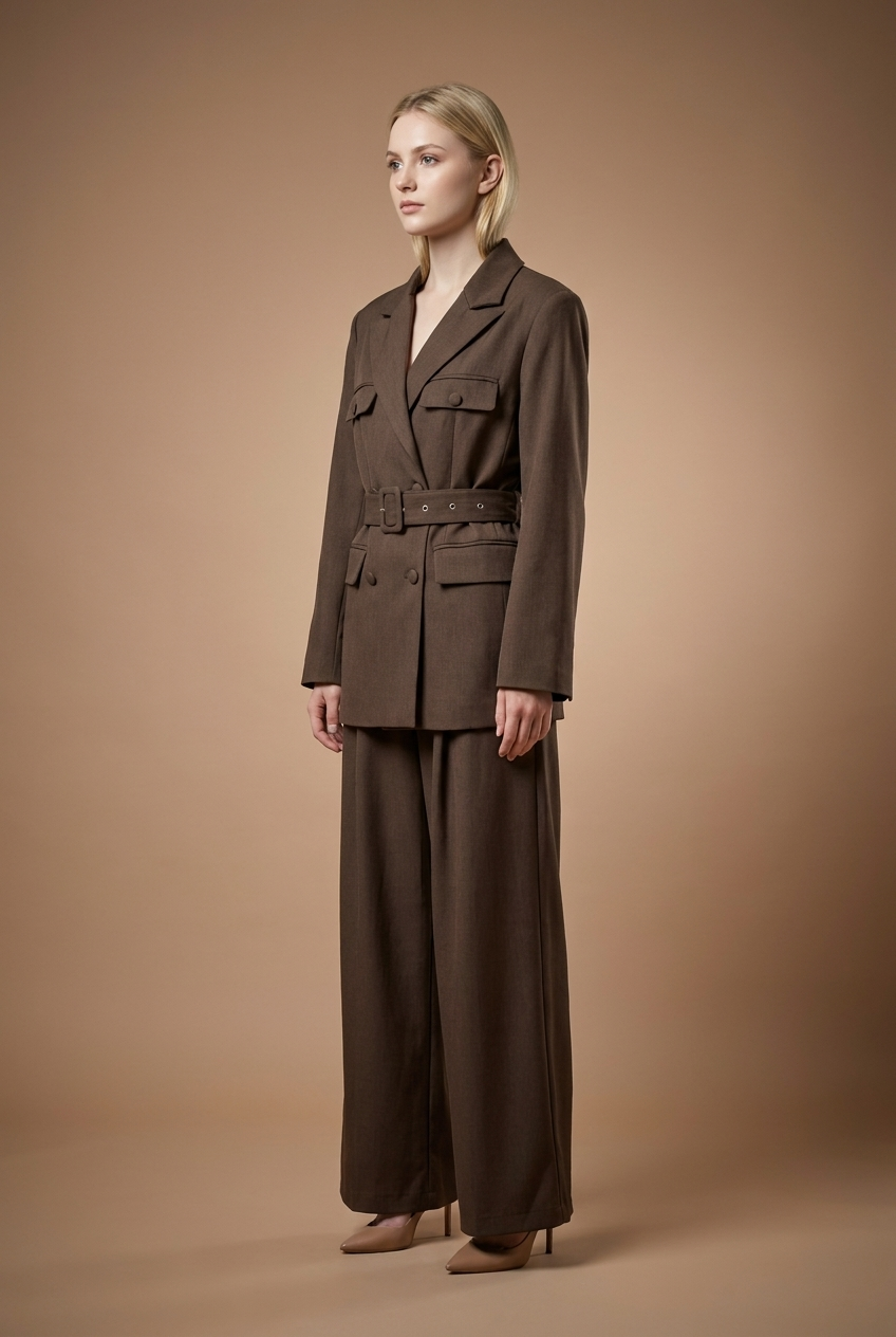 Belted Utility Blazer & Trouser Set