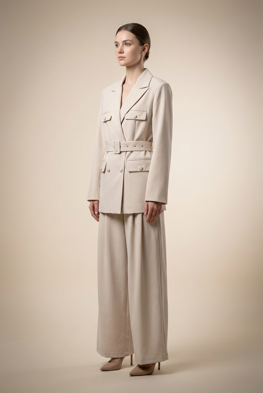 Belted Utility Blazer & Trouser Set